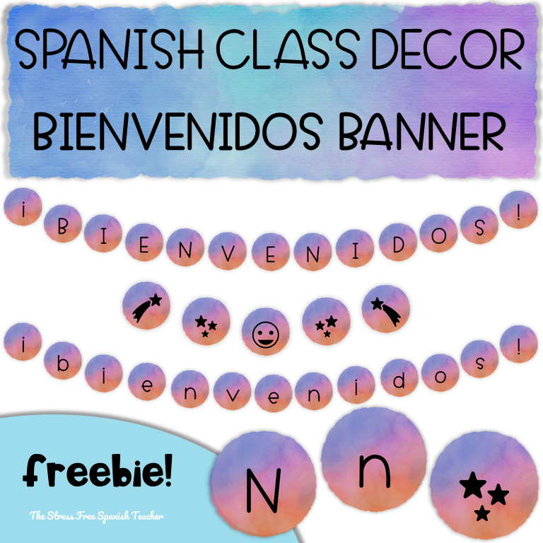 Free Spanish Class Welcome Banner