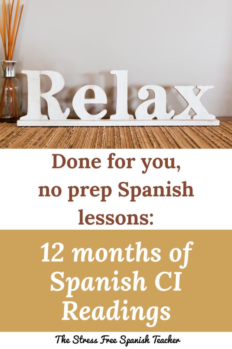 Spanish CI Readings for all 12 months Seasonal Comprehensible Input Reasons